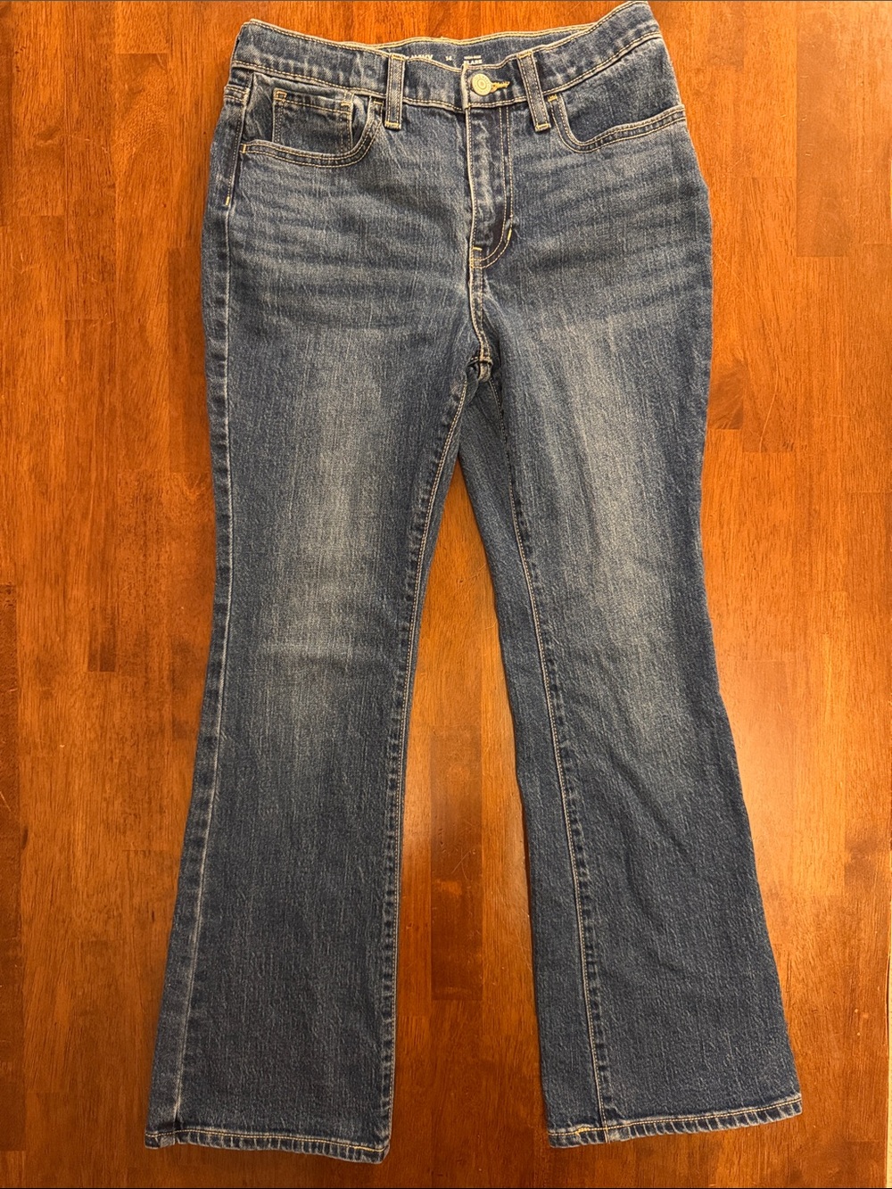 Old Navy Girls High-Rise Flare Jeans Size 14 Medium Wash Adjustable Waist
